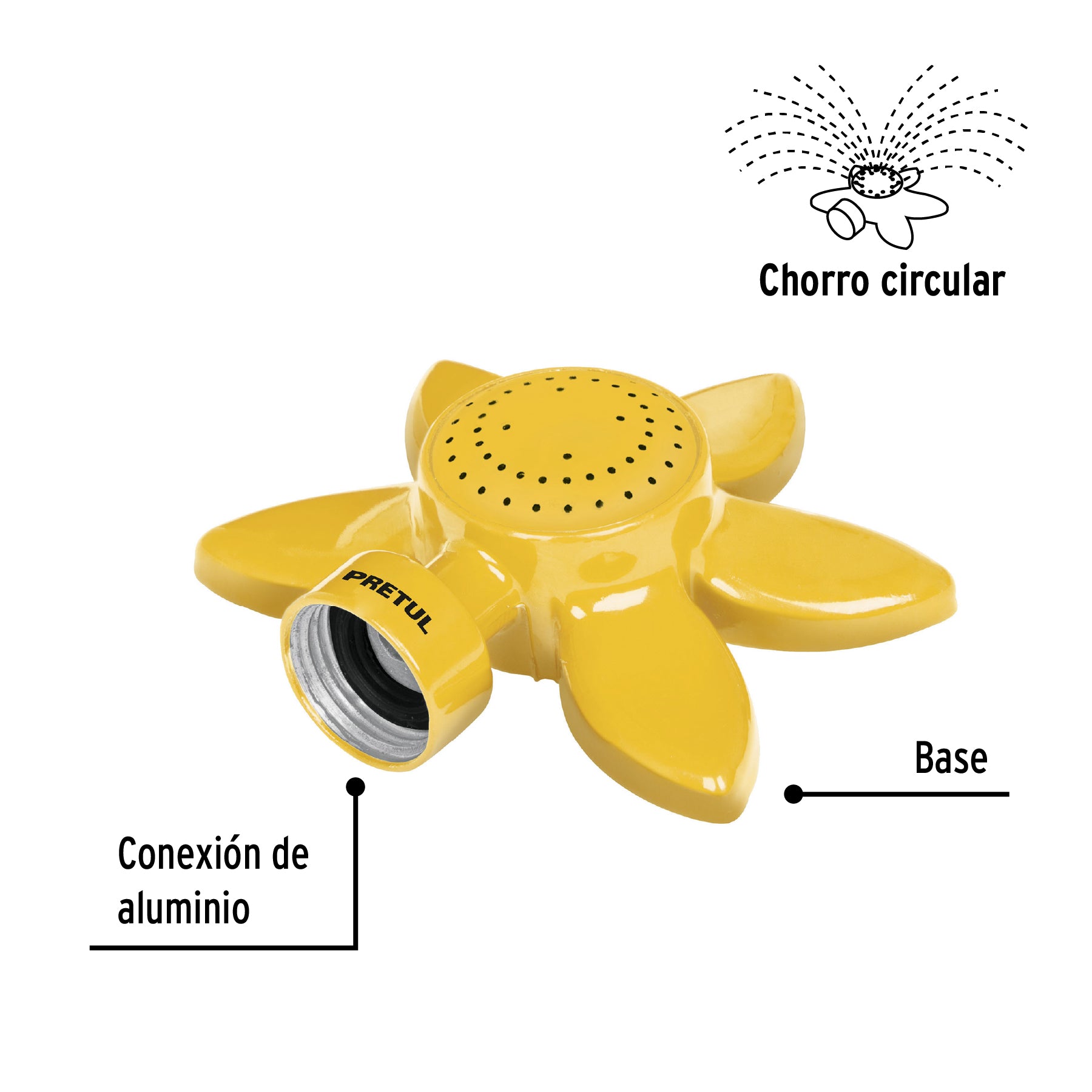 Aspersor de chorro circular con flor