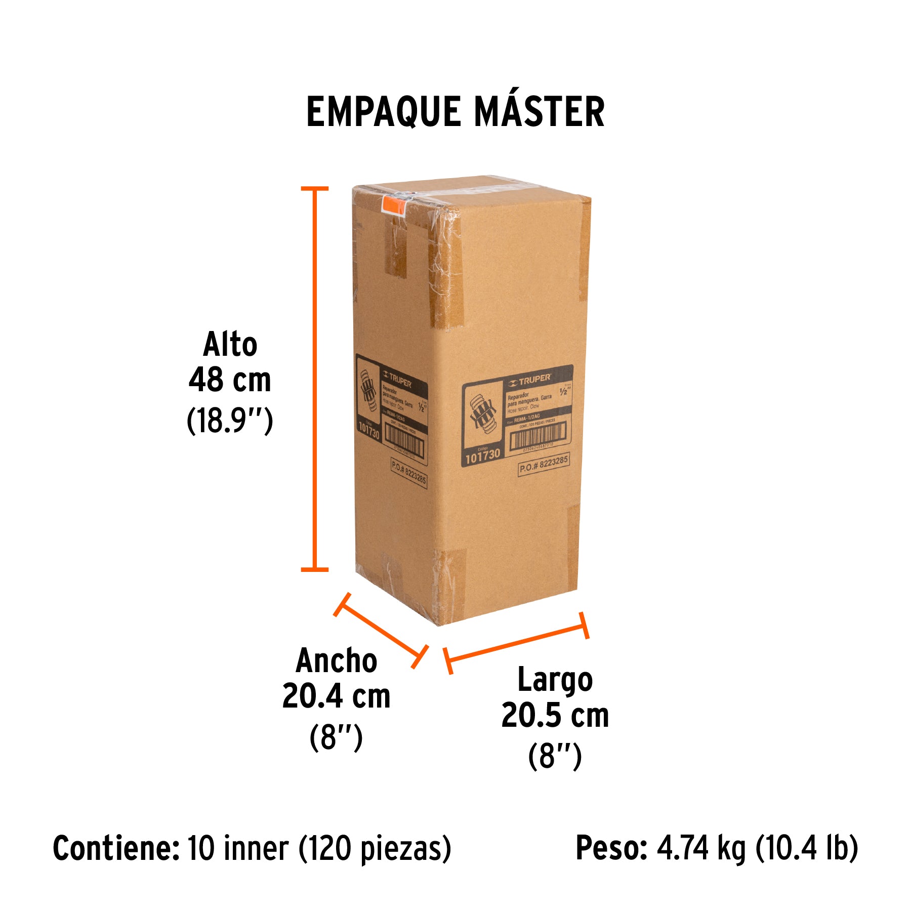 Reparador de manguera con garra 1/2'
