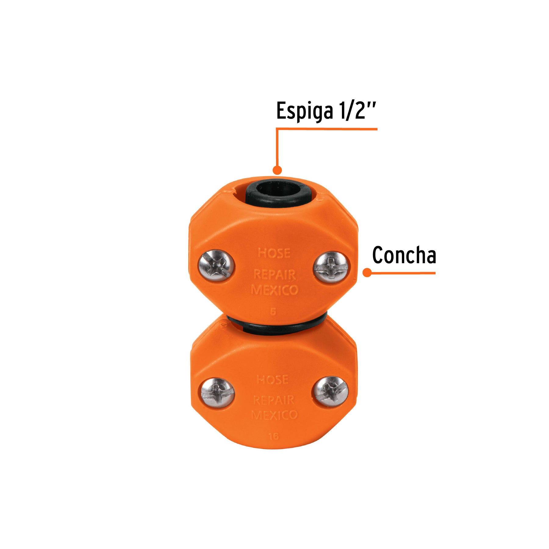 Conectores plásticos, macho y hembra 1/2"