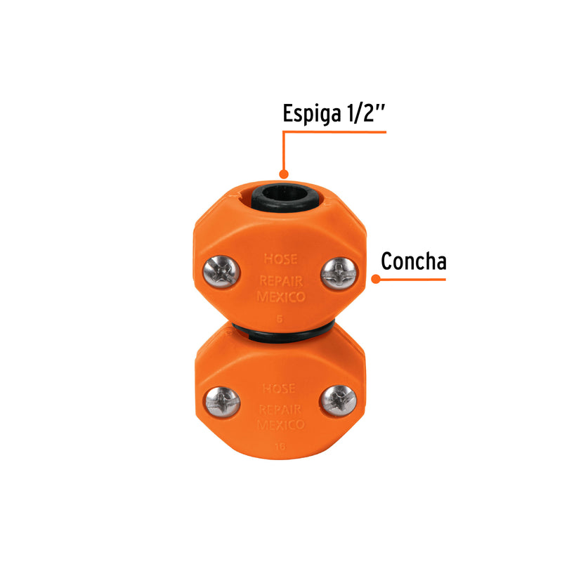 Conectores plásticos, macho y hembra 1/2"