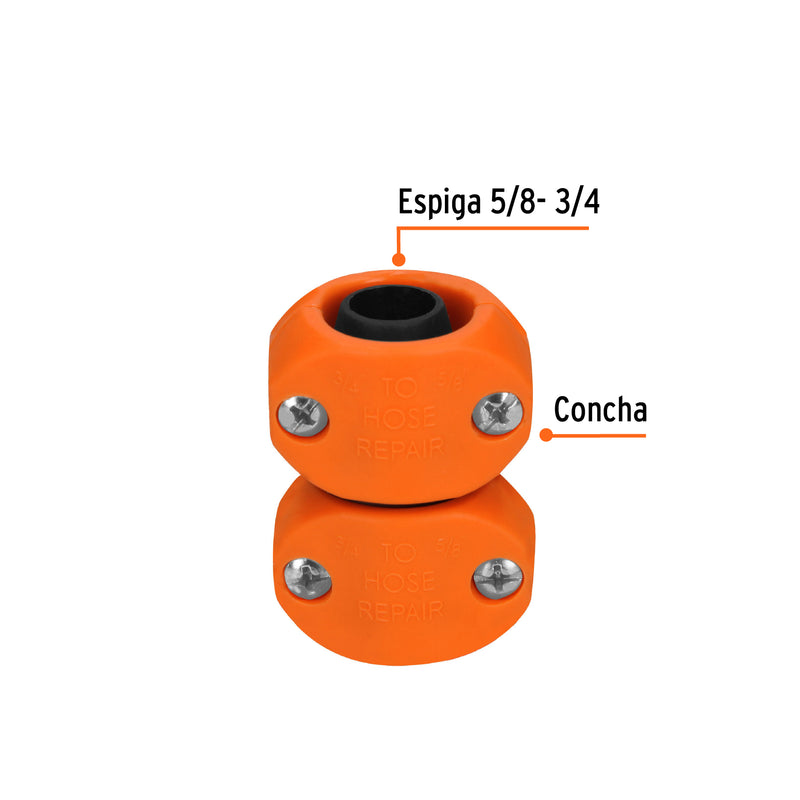 Conectores plásticos, macho y hembra 5/8"-3/4"