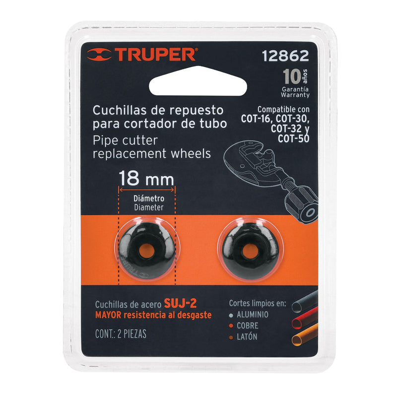 Repuesto de cuchillas para cortador de tubo COT-16-50, 2pzas