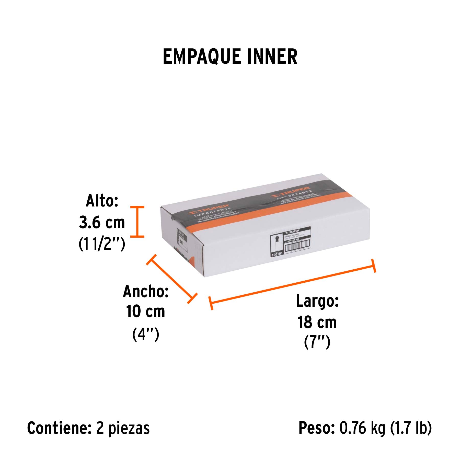 Cuchillas de repuesto para cutter de 18mm, 50 piezas