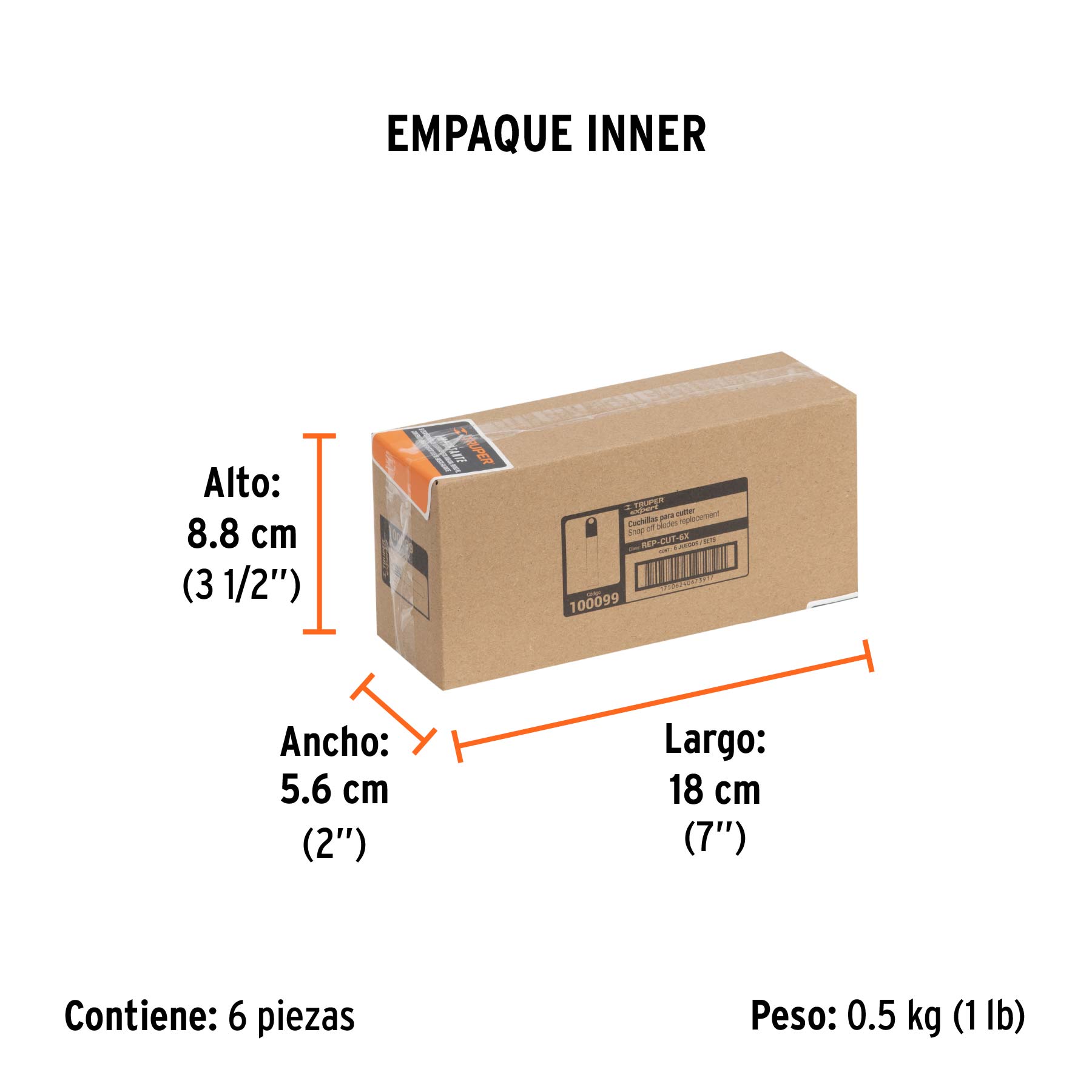 Cuchillas de repuesto para cutter de 18mm, 10 piezas, Expert