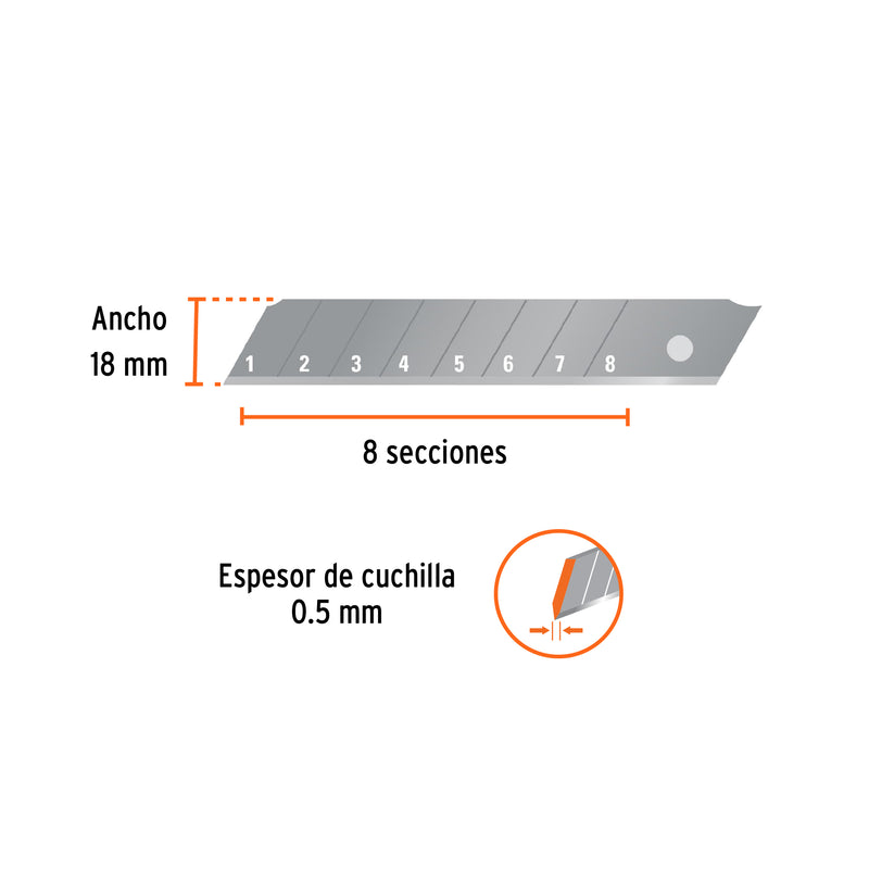 Cuchillas de repuesto para cutter de 18 mm, 10 piezas