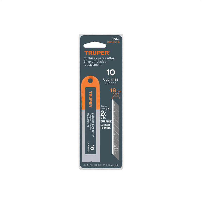 Cuchillas de repuesto para cutter de 18 mm, 10 piezas