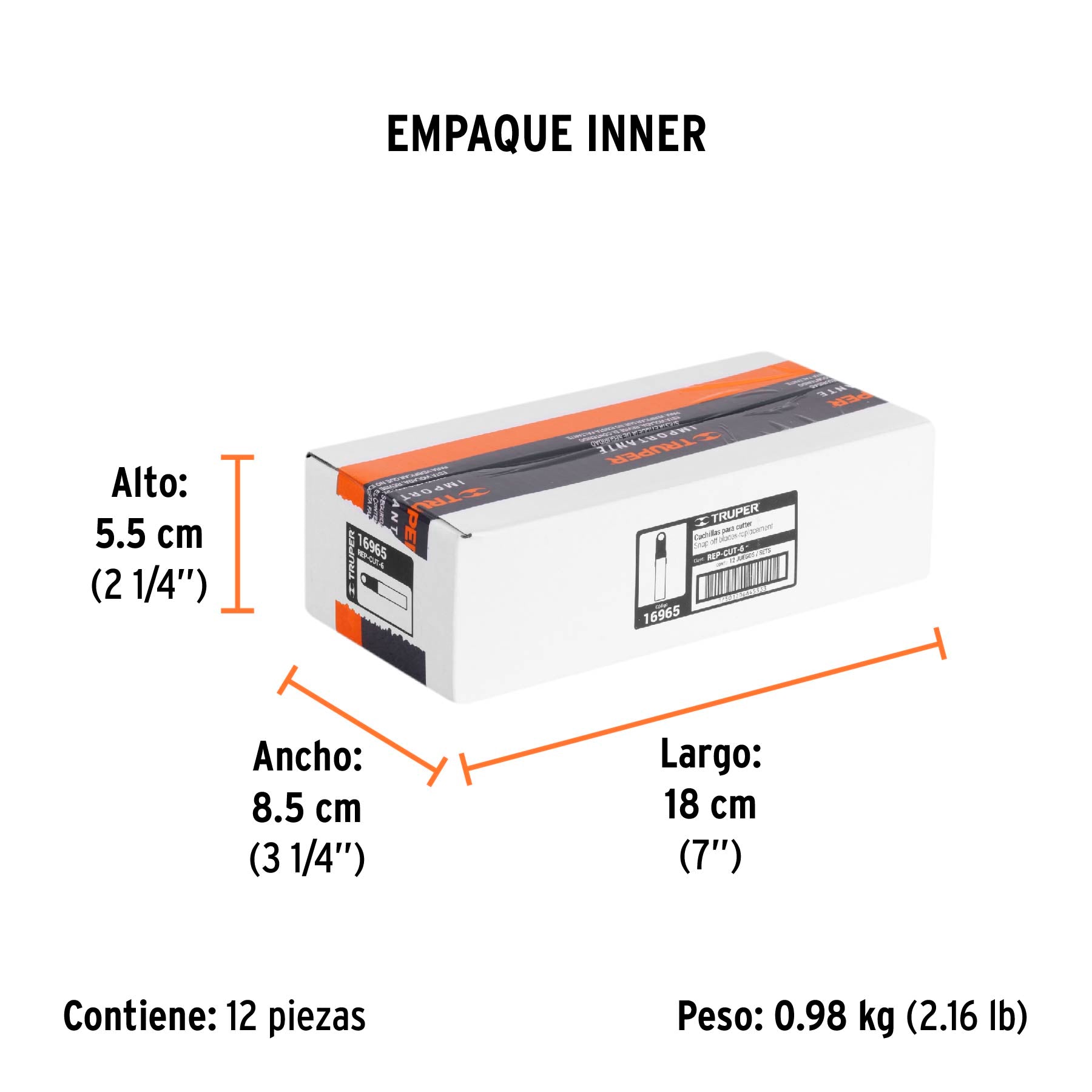 Cuchillas de repuesto para cutter de 18 mm, 10 piezas