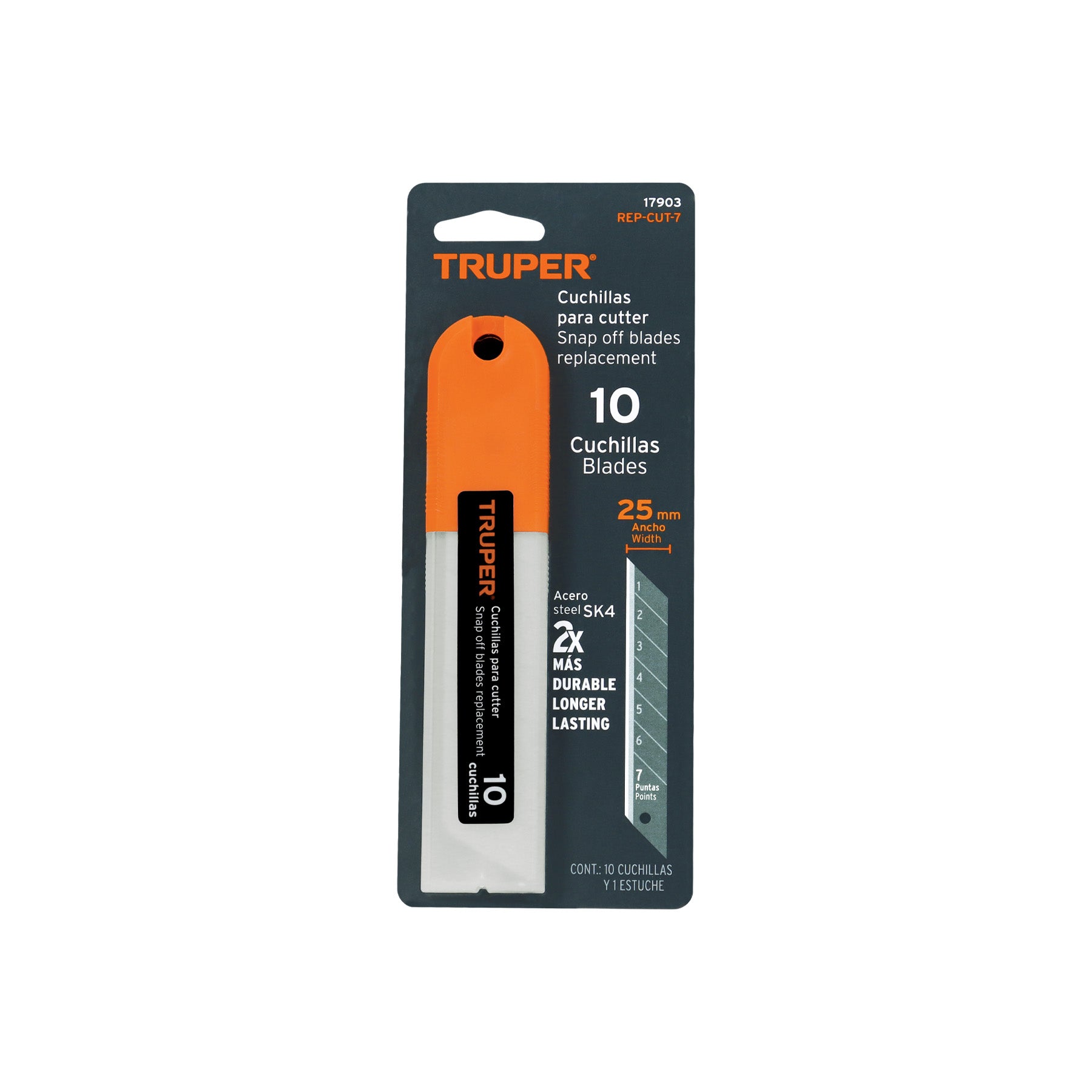 Cuchillas de repuesto para cutter de 25 mm, 10 piezas