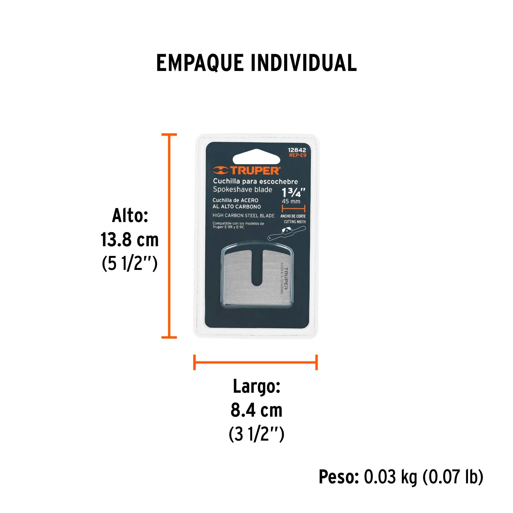 Repuesto de cuchilla para escochebre cara recta