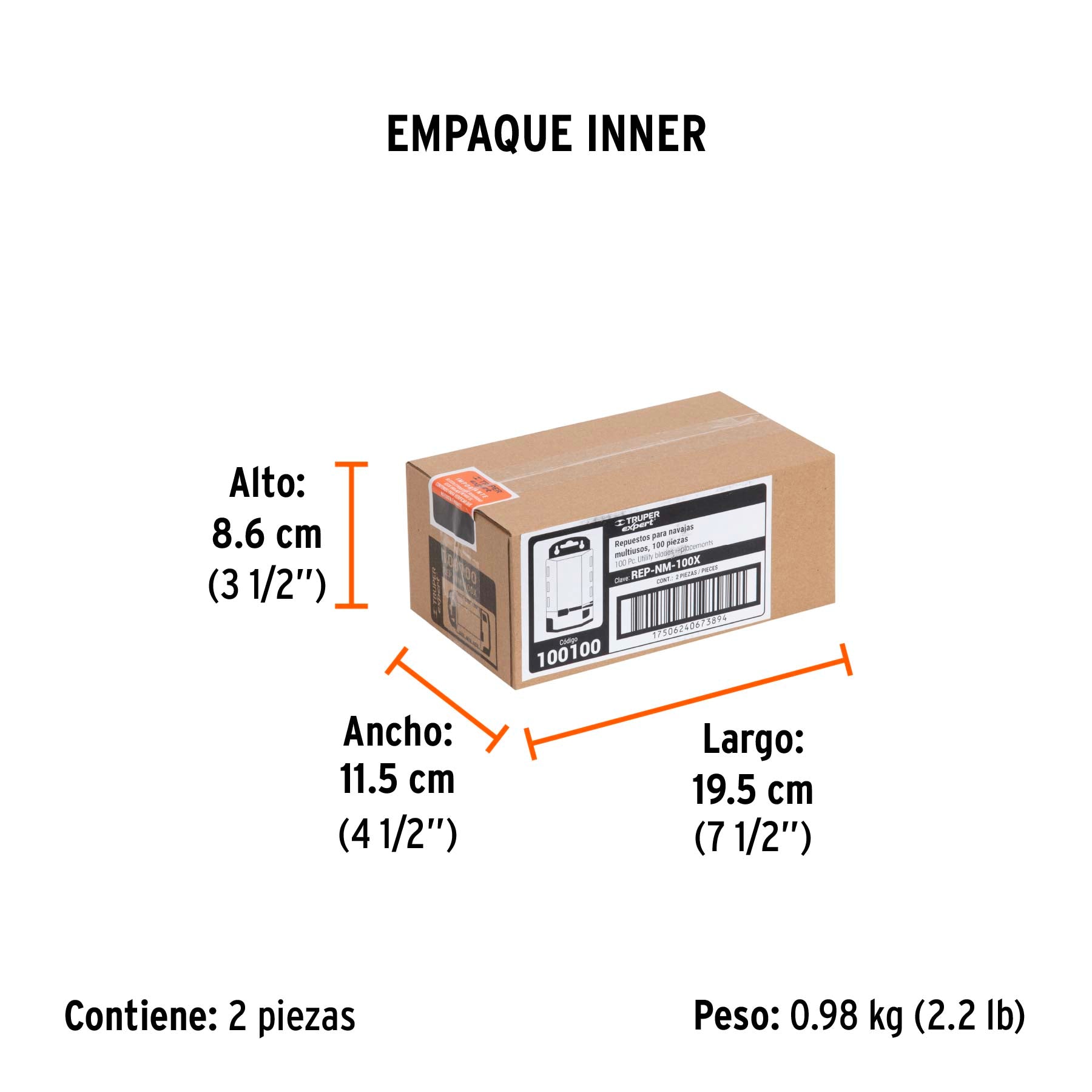 Cuchillas de repuesto para NV-7X y NM-6, 100 piezas, Expert