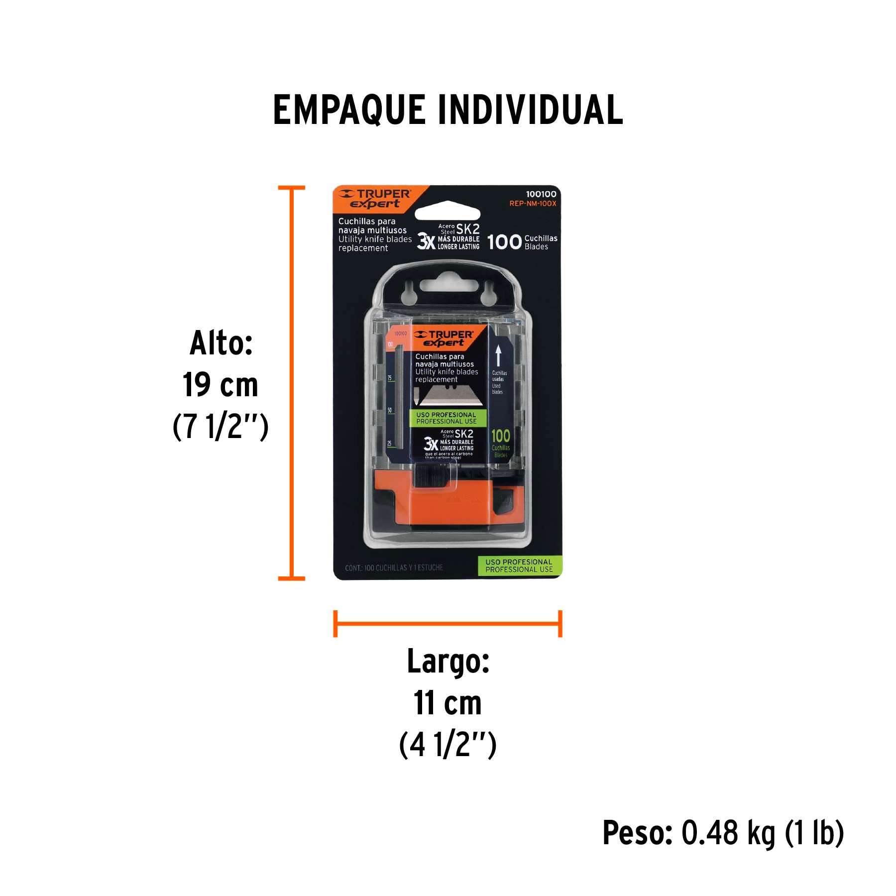 Cuchillas de repuesto para NV-7X y NM-6, 100 piezas, Expert