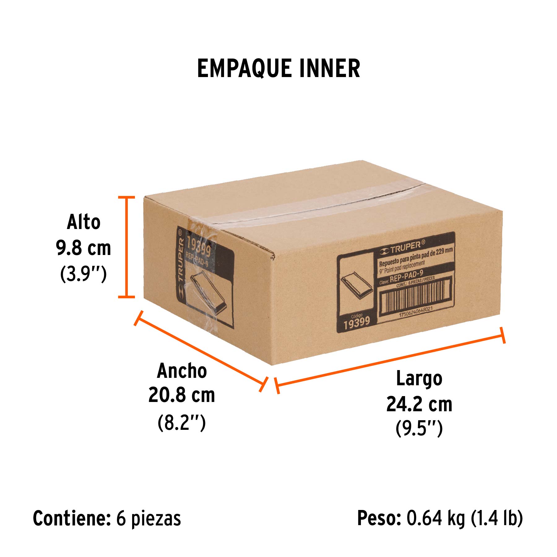 Repuesto para pinta pad, 9"