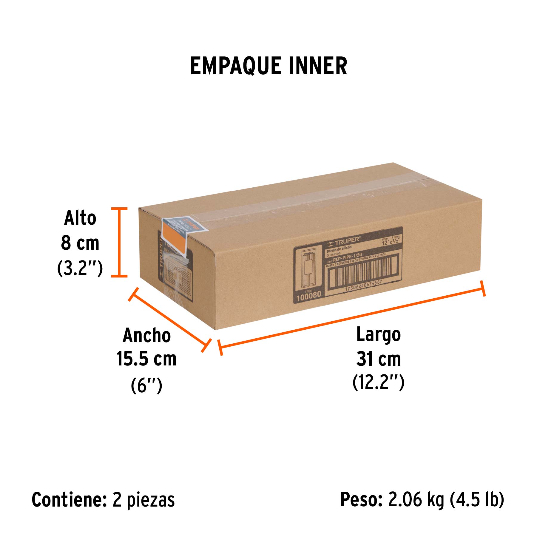 Barras de silicón de repuesto para PIPE-1/2, bolsa 1 kg