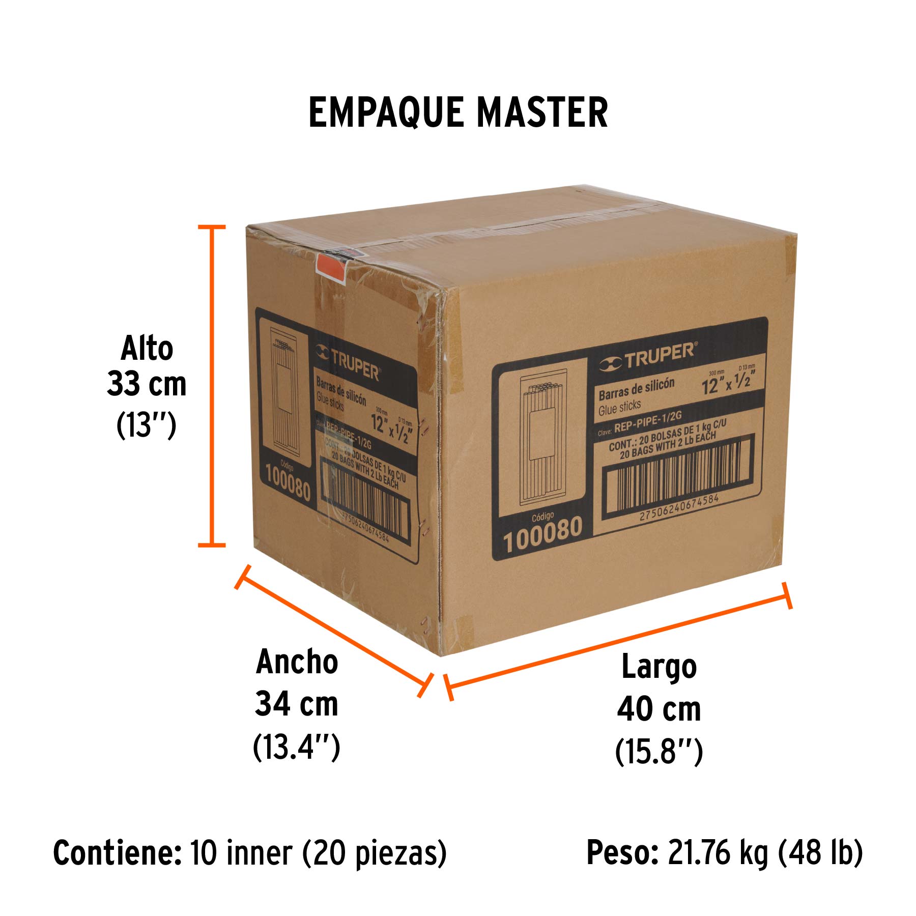 Barras de silicón de repuesto para PIPE-1/2, bolsa 1 kg