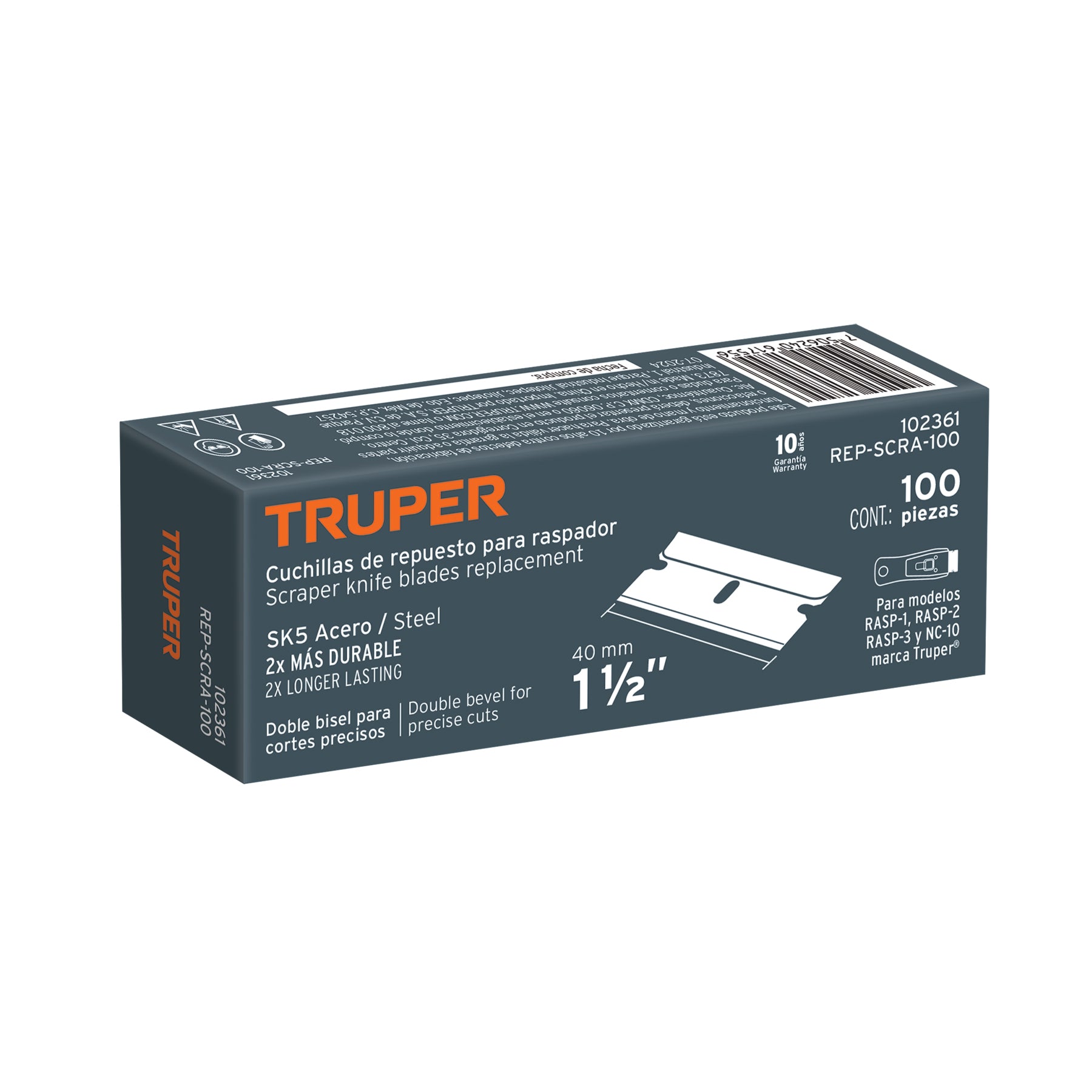 Caja con 100 navajas de repuesto para RASP-3,2 y 1