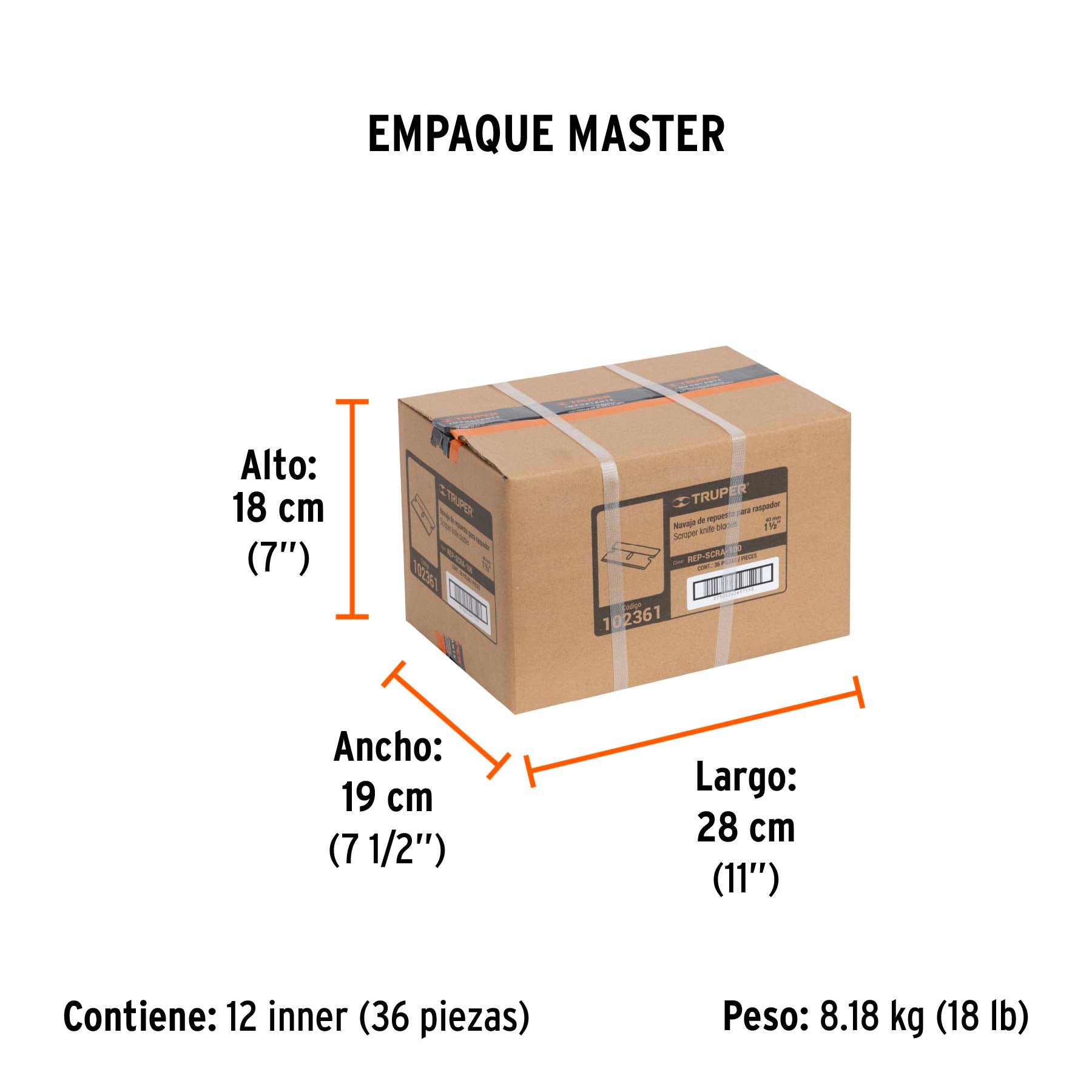Caja con 100 navajas de repuesto para RASP-3,2 y 1