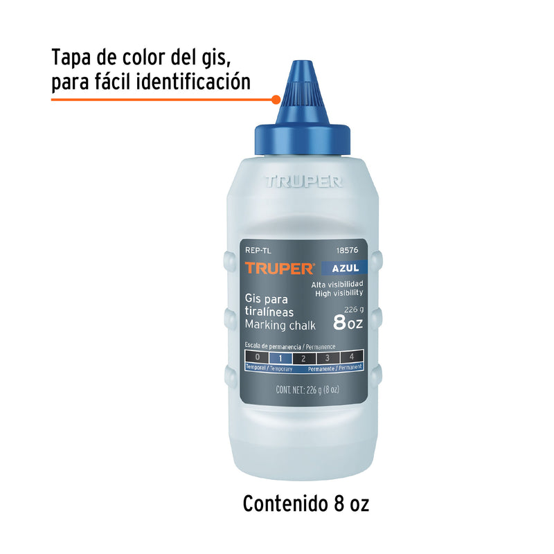 Gis azul de repuesto para tiralíneas, alta visibilidad