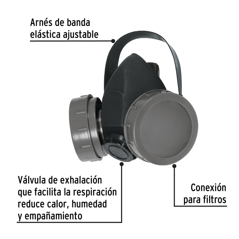 Respirador sin cartucho, 2 filtro, pretul