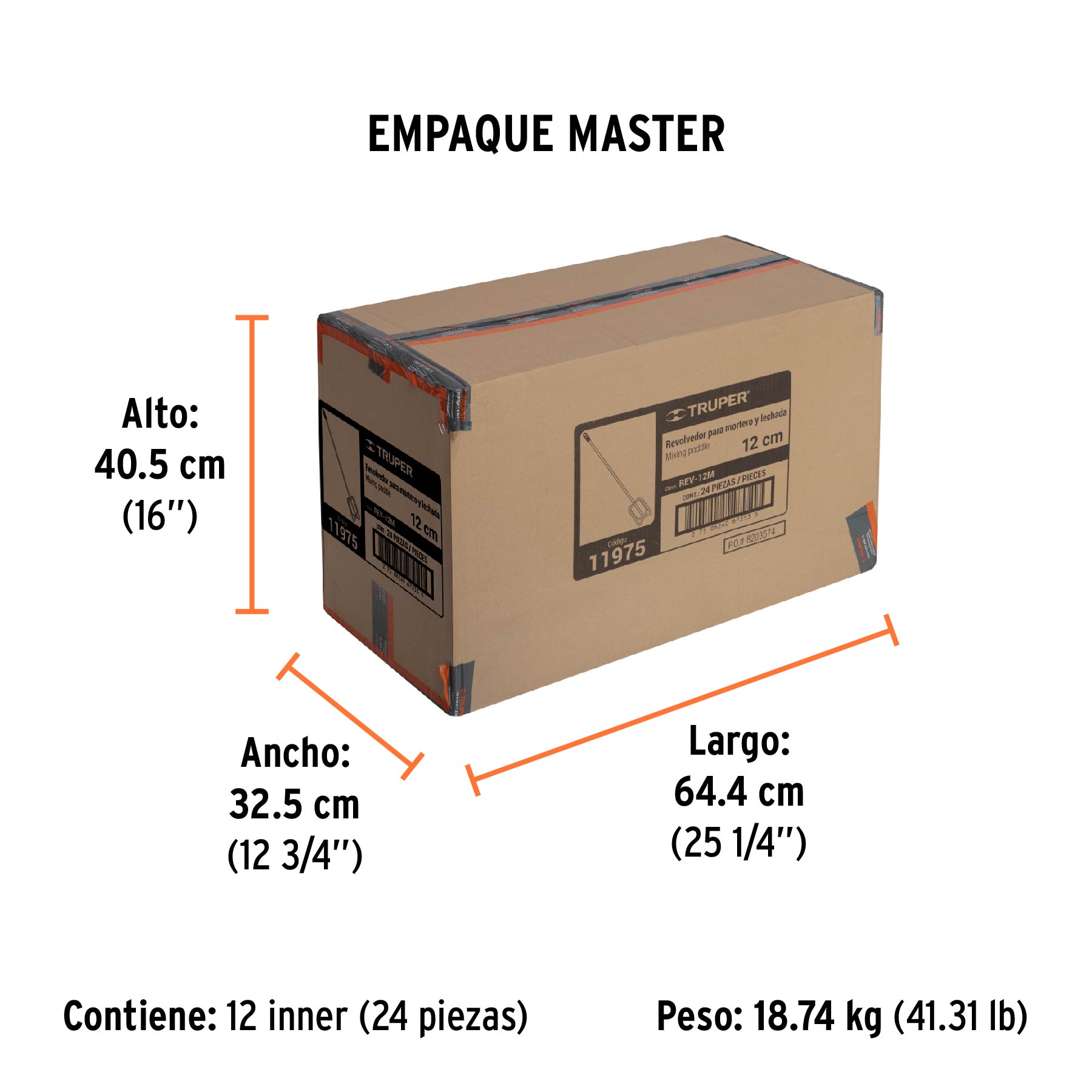 Revolvedor para mortero, 120 mm diámetro