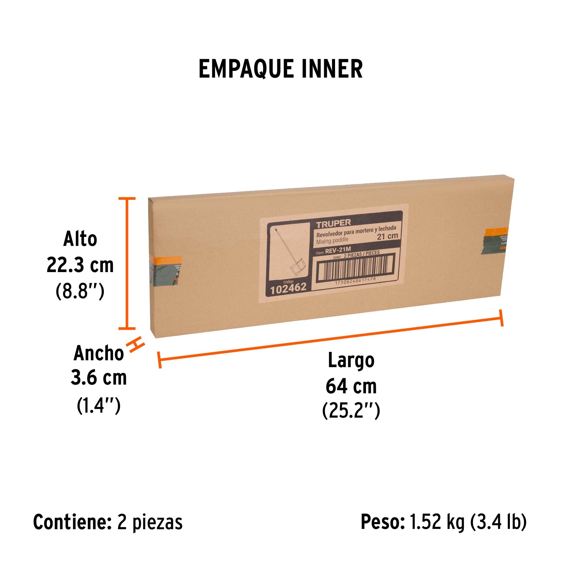 Revolvedor para mortero delgado, 210 mm diámetro, Truper