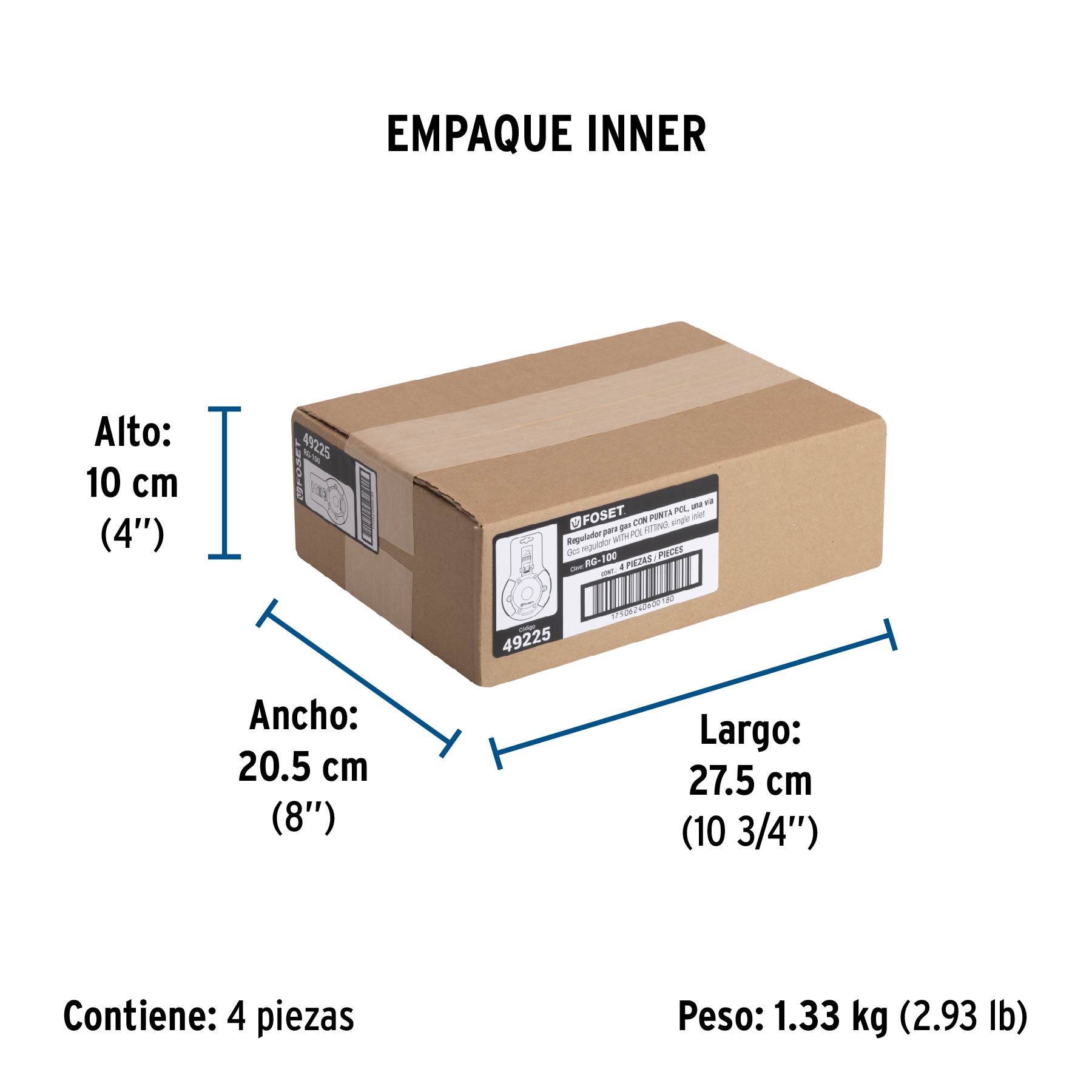 Regulador de gas de 1 vía