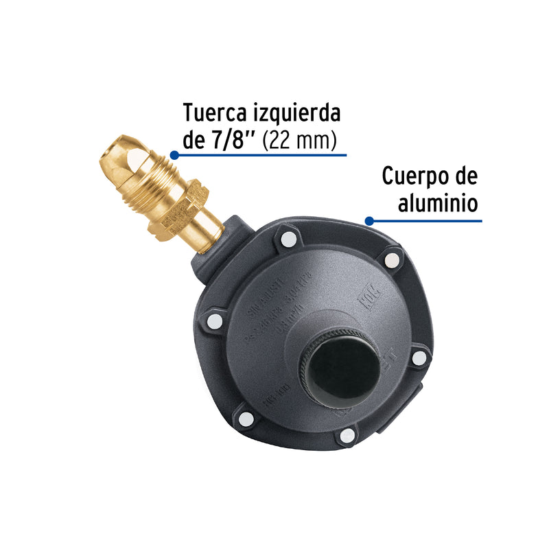 Regulador de gas de 1 vía