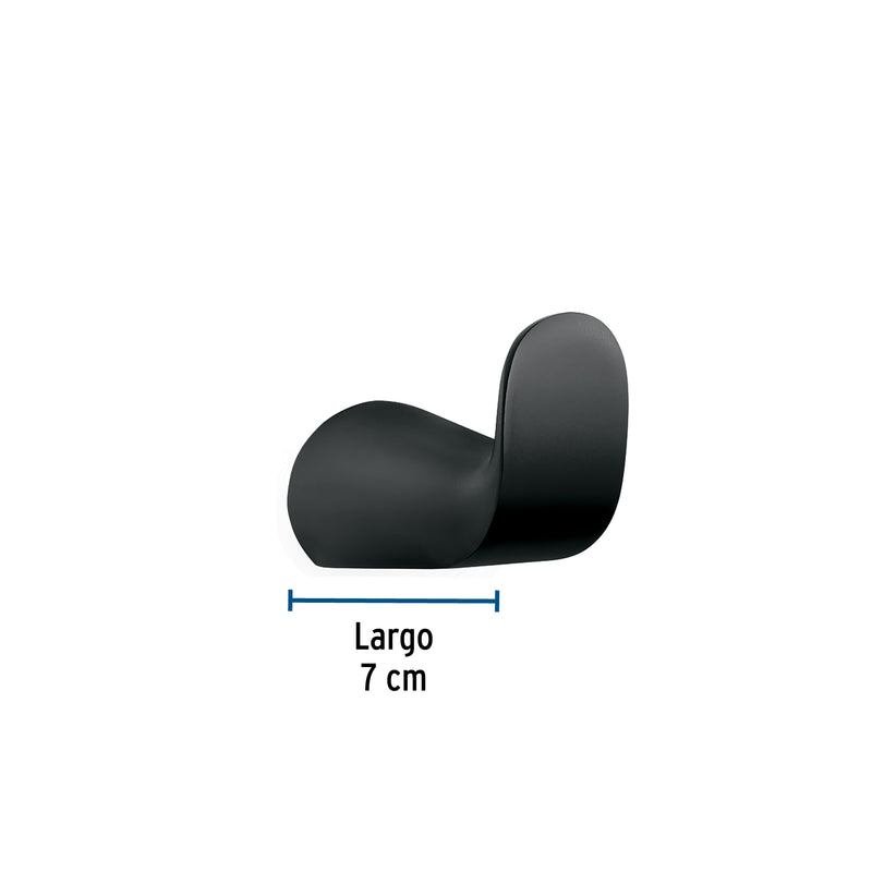 Gancho sencillo para toallas, negro, FOSET RIVIERA
