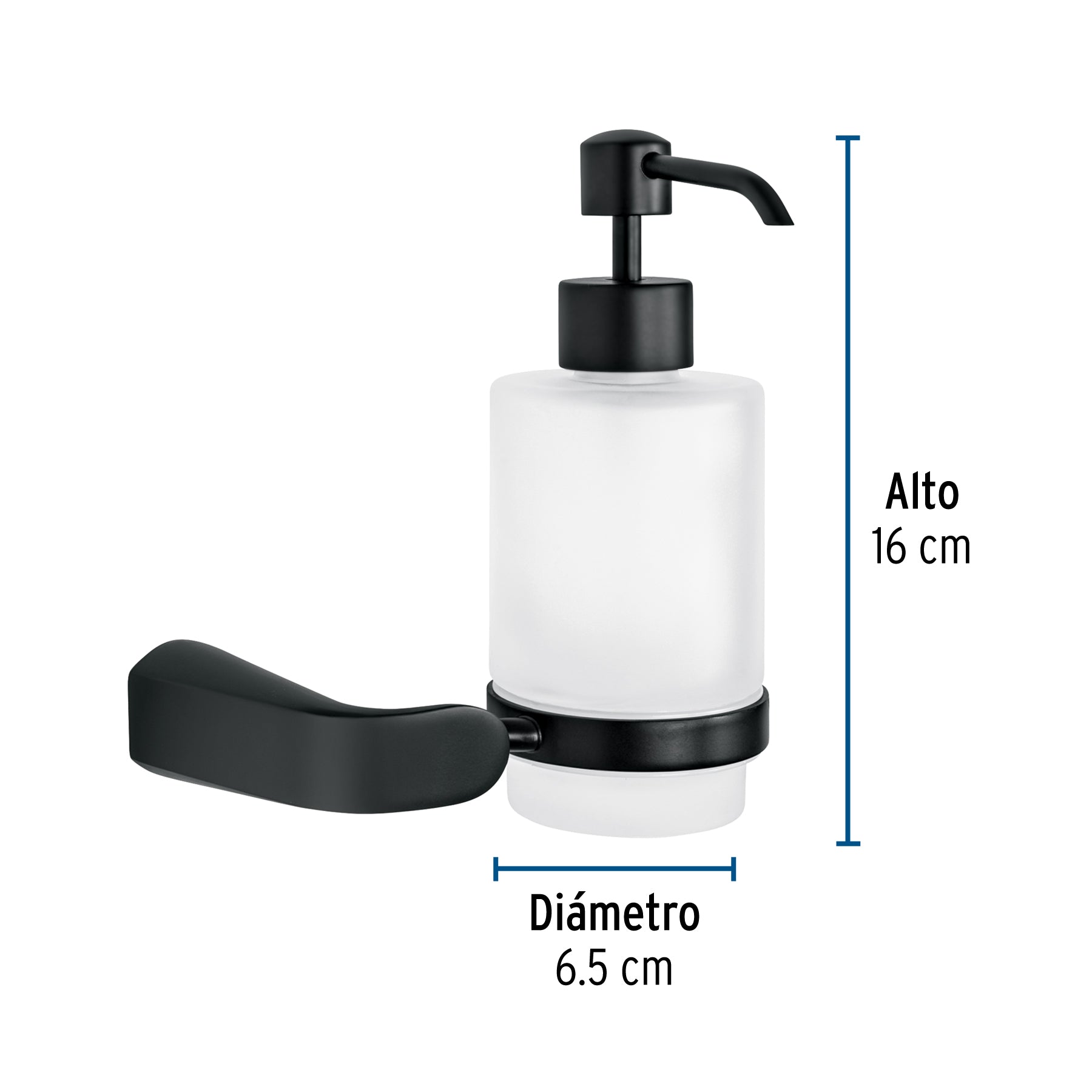 Dispensador de jabón a pared, negro, FOSET RIVIERA
