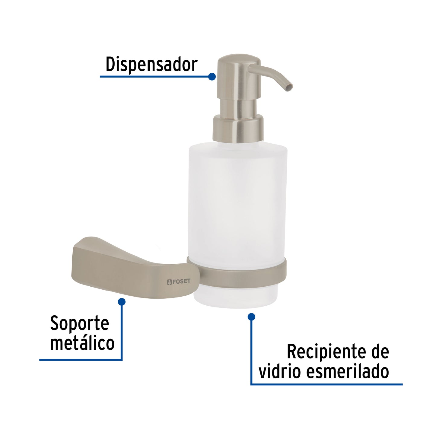 Dispensador de jabón, satinado, Riviera