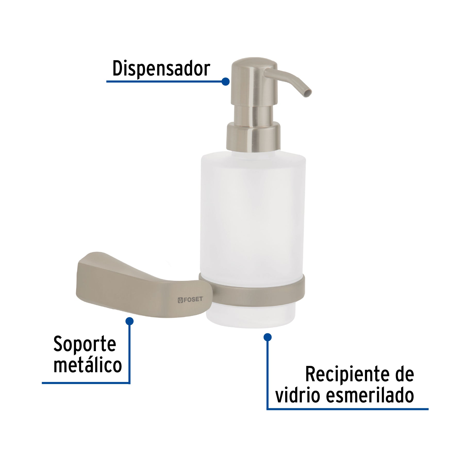 Dispensador de jabón, satinado, Riviera