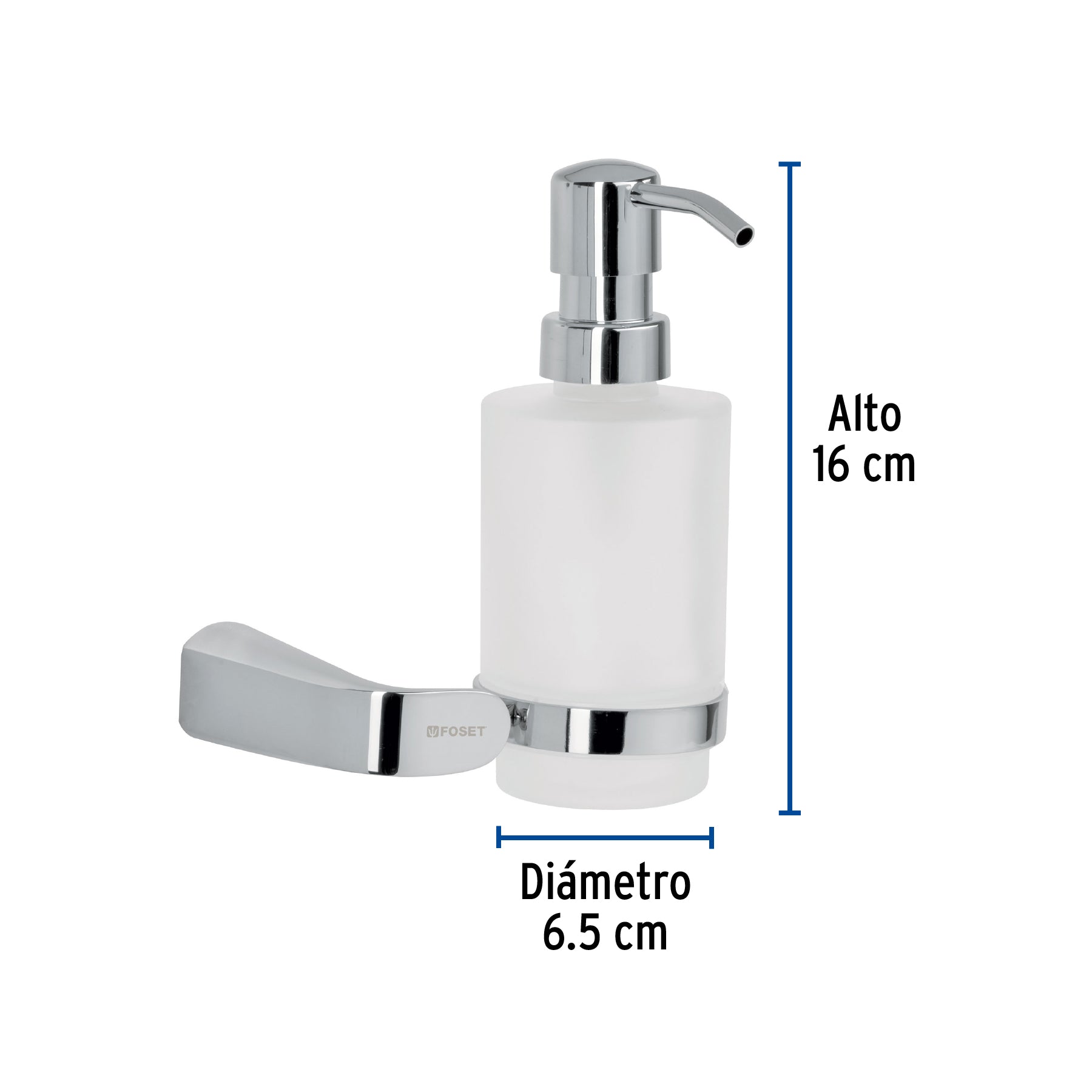 Dispensador de jabón, cromado, línea Riviera