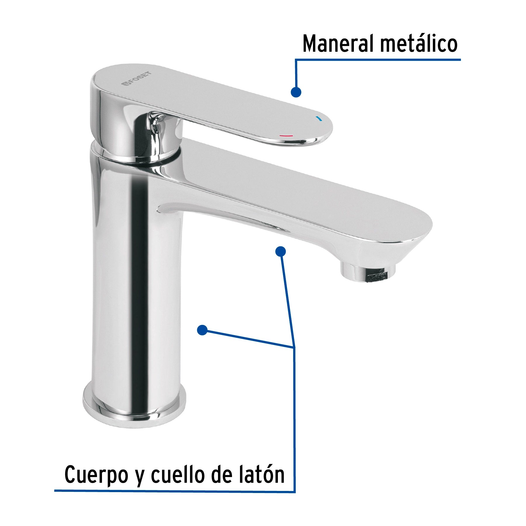 Monomando corto para lavabo, Riviera