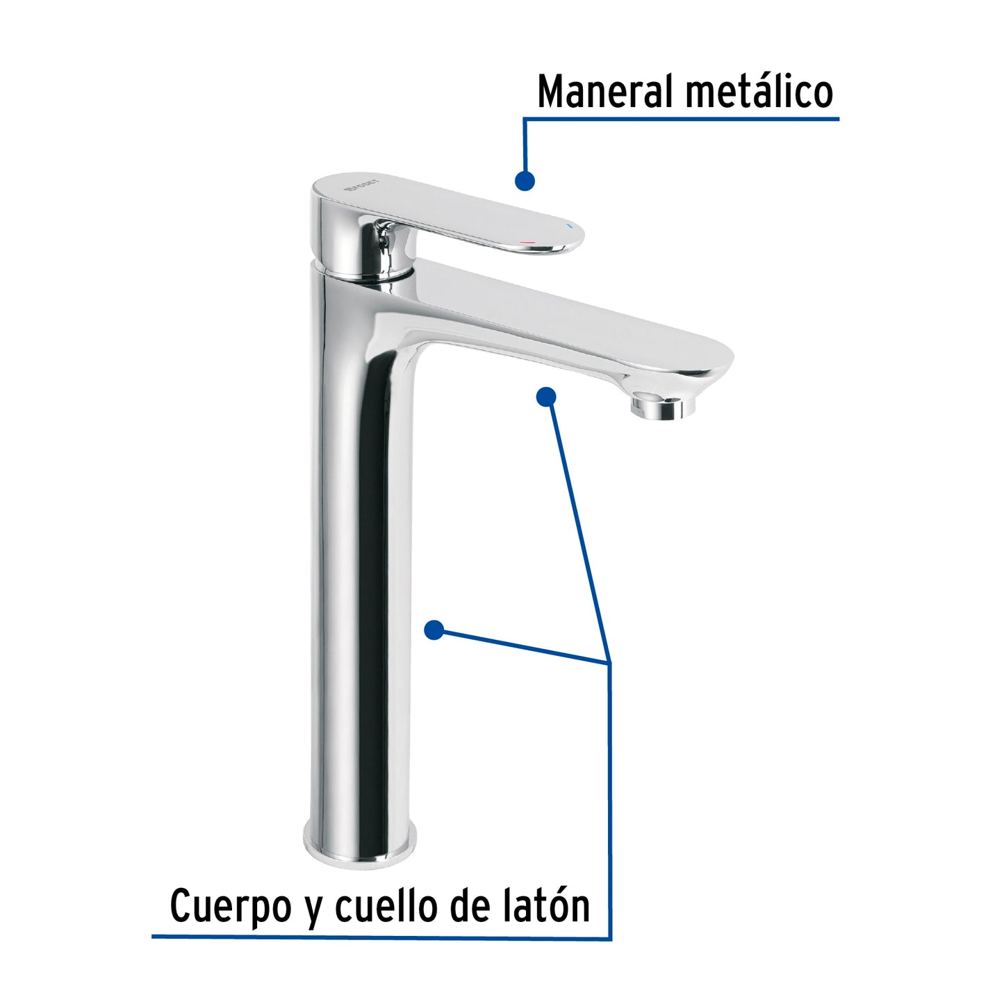 Monomando alto para lavabo, Riviera
