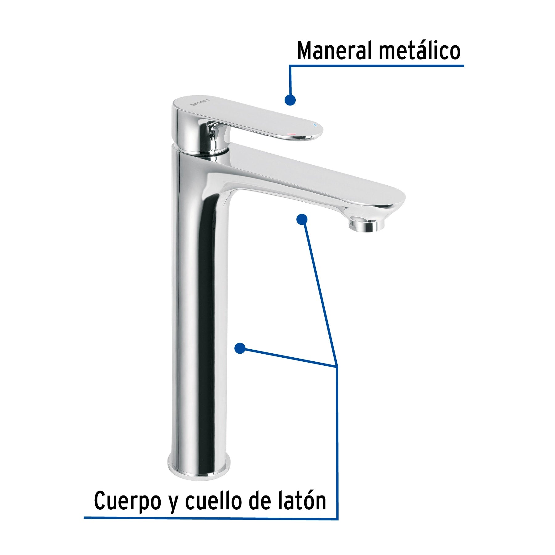 Monomando alto para lavabo, Riviera