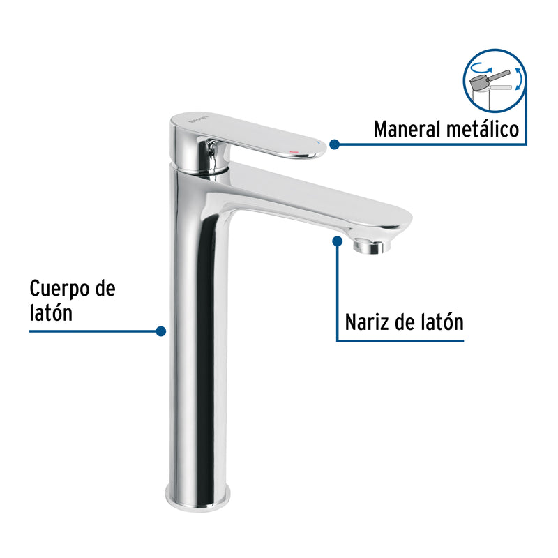 Monomando alto para lavabo, Riviera