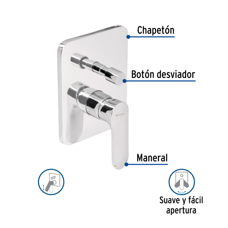Monomando para regadera con desviador, Riviera