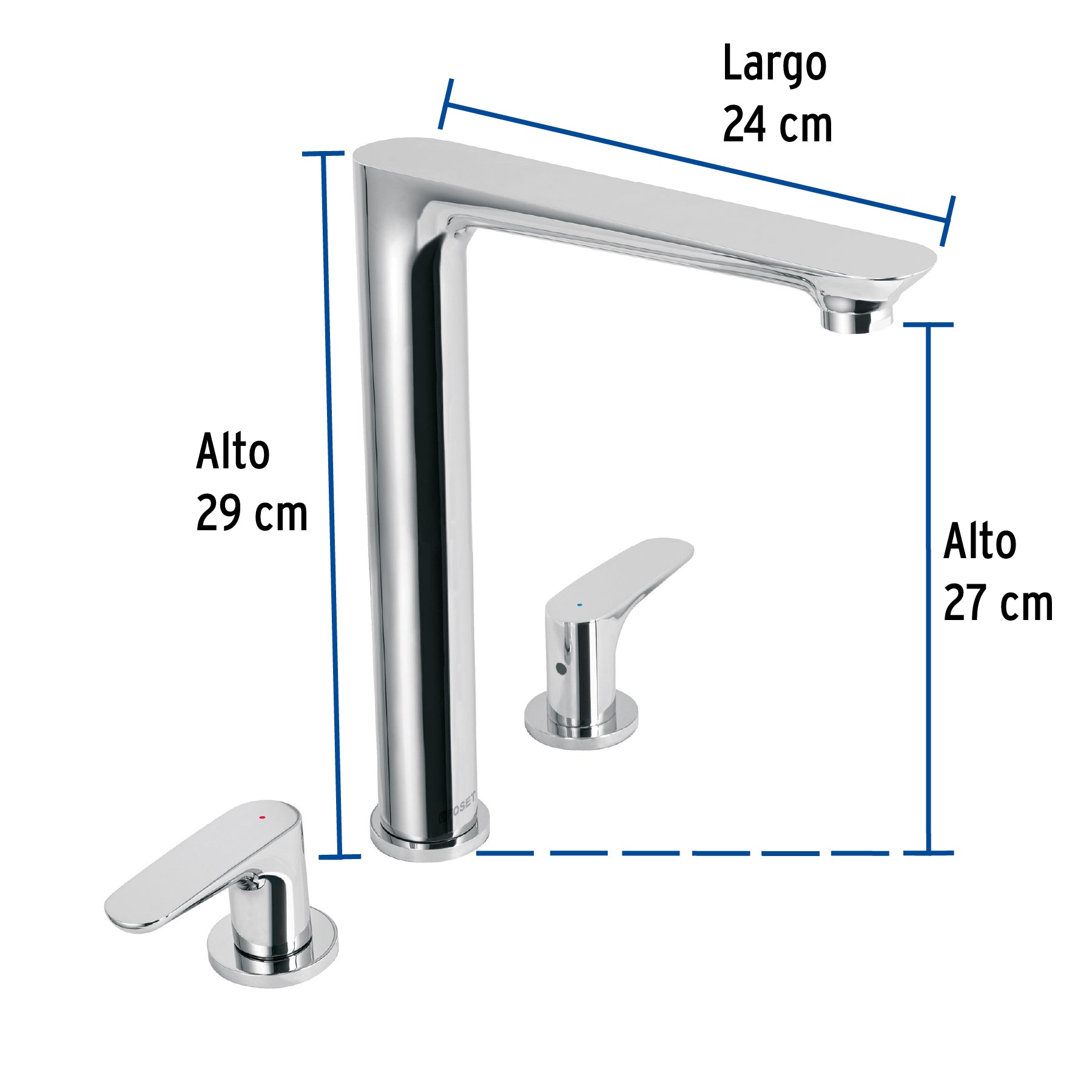 Mezcladora para fregadero, cuello alto, Riviera