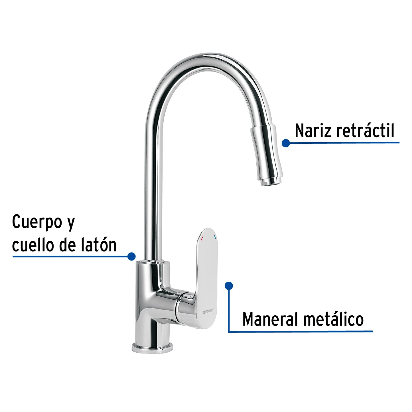 Mezcladora para fregadero con manguera extraíble, Riviera