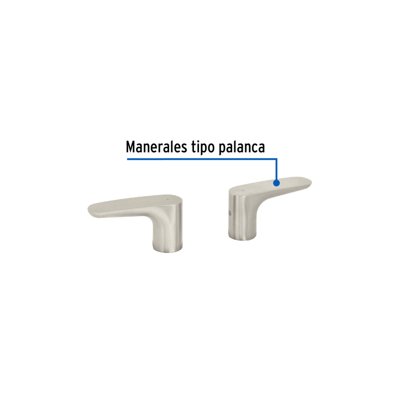 Juego de 2 manerales para lavabo, satin, Riviera
