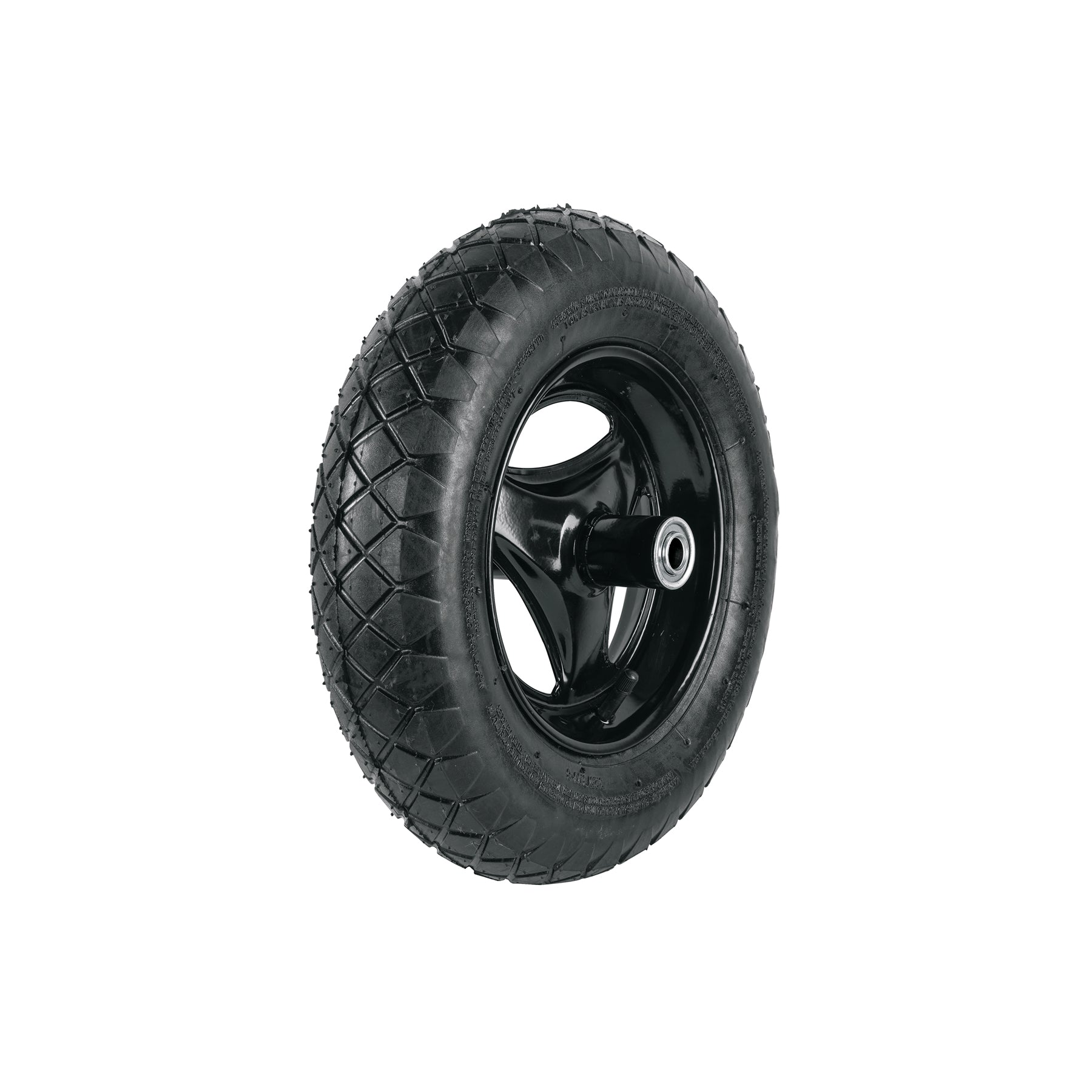 Llanta reforzada,14"con rin,eje, baleros p/carretilla,Pretul