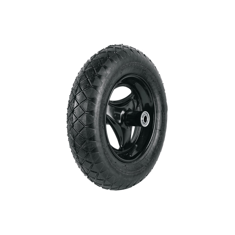 Llanta reforzada,14"con rin,eje, baleros p/carretilla,Pretul