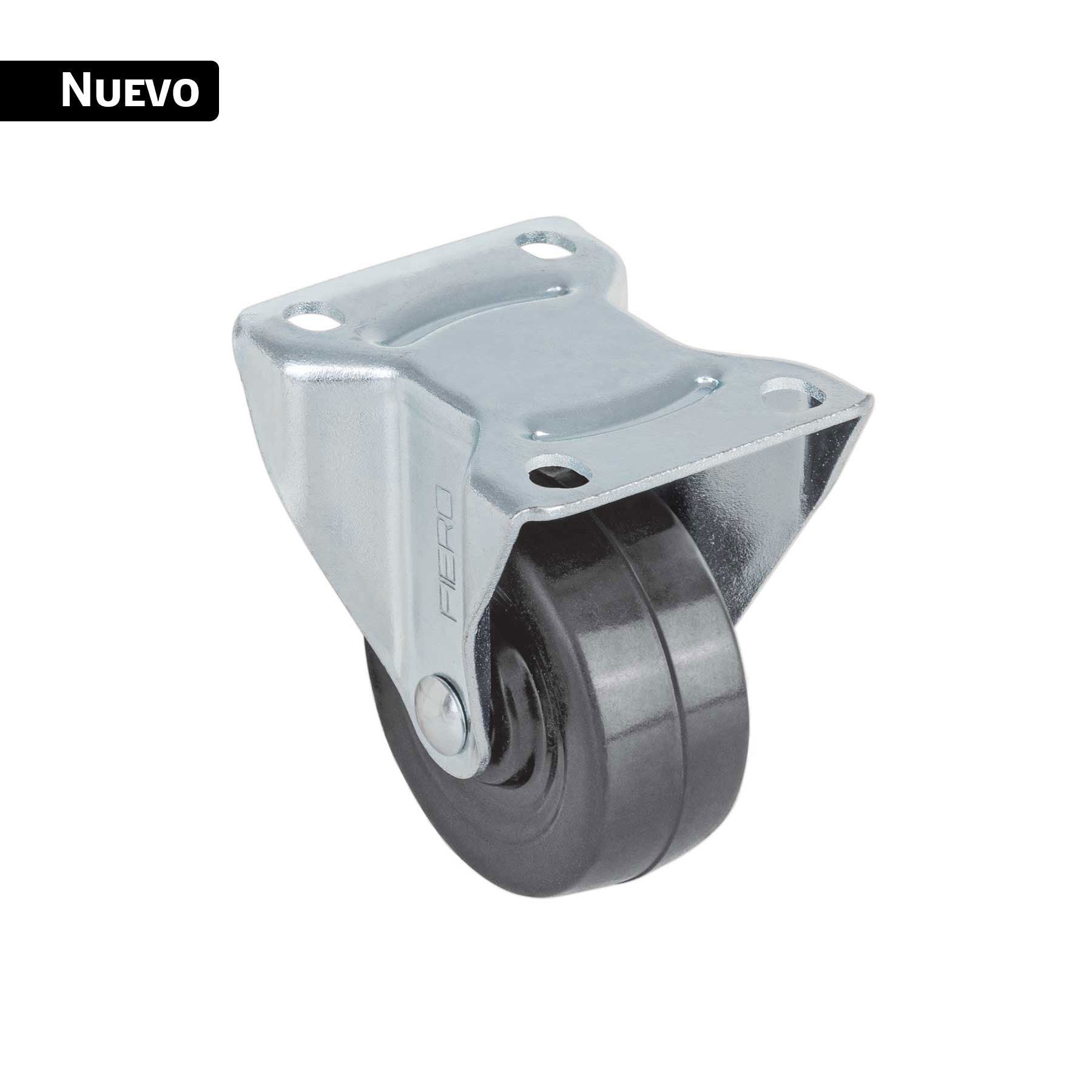Rodaja hule 2', placa fija con buje, carga 25kg, FIERO