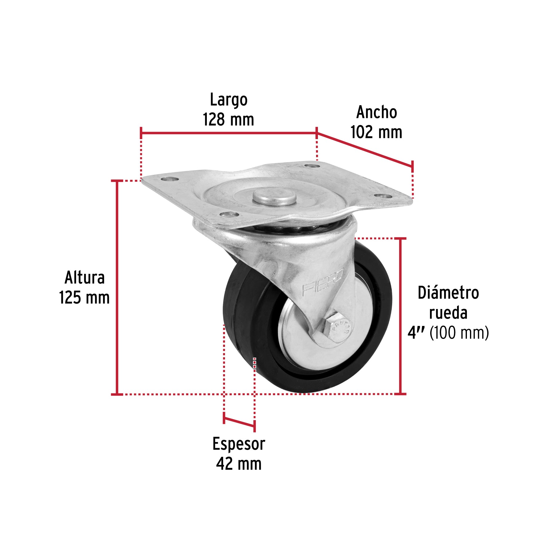 Rodaja hule 4", 42 mm con balero