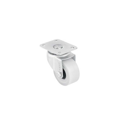 Rodaja de polietileno 2", placa giratoria, pisada 25mm