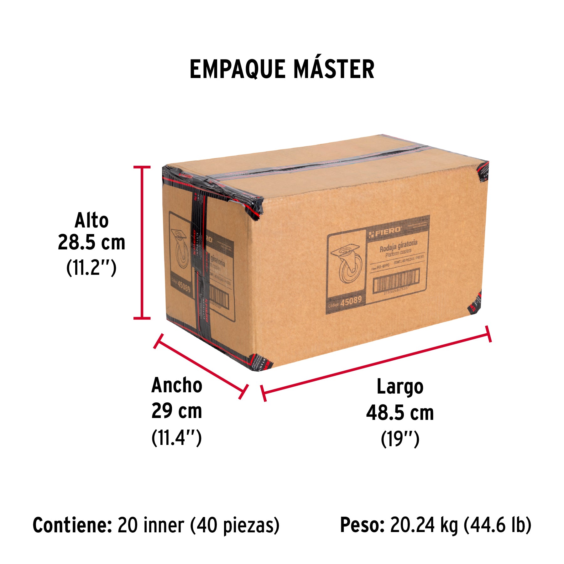 Rodaja de polipropileno 4", placa giratoria para DIA-385P