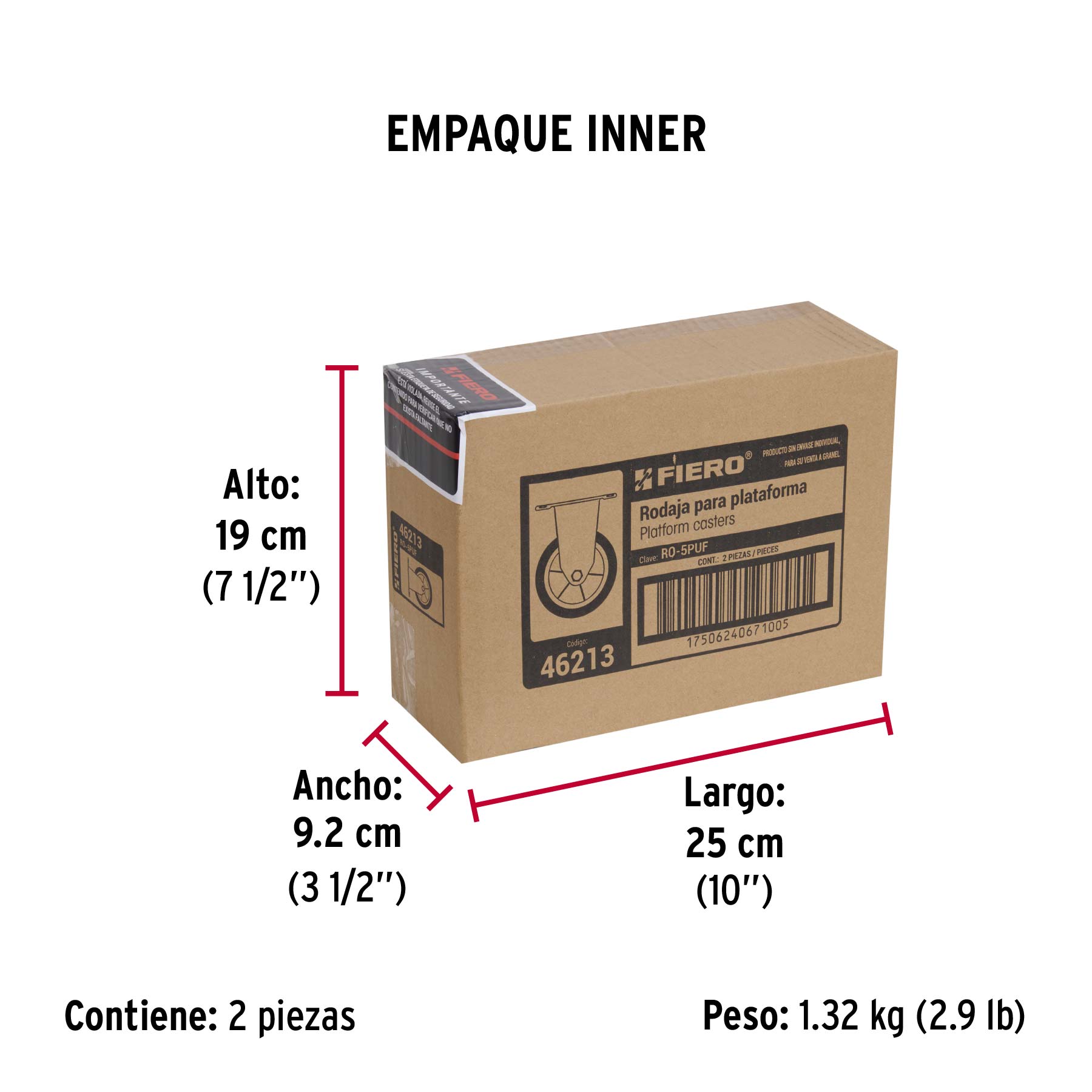 Rodaja de poliuretano 5", placa fija para DIA-300P