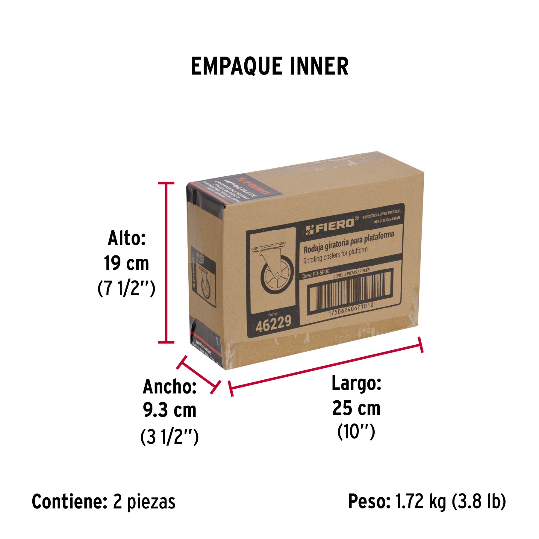 Rodaja de poliuretano 5", placa giratoria para DIA-300P