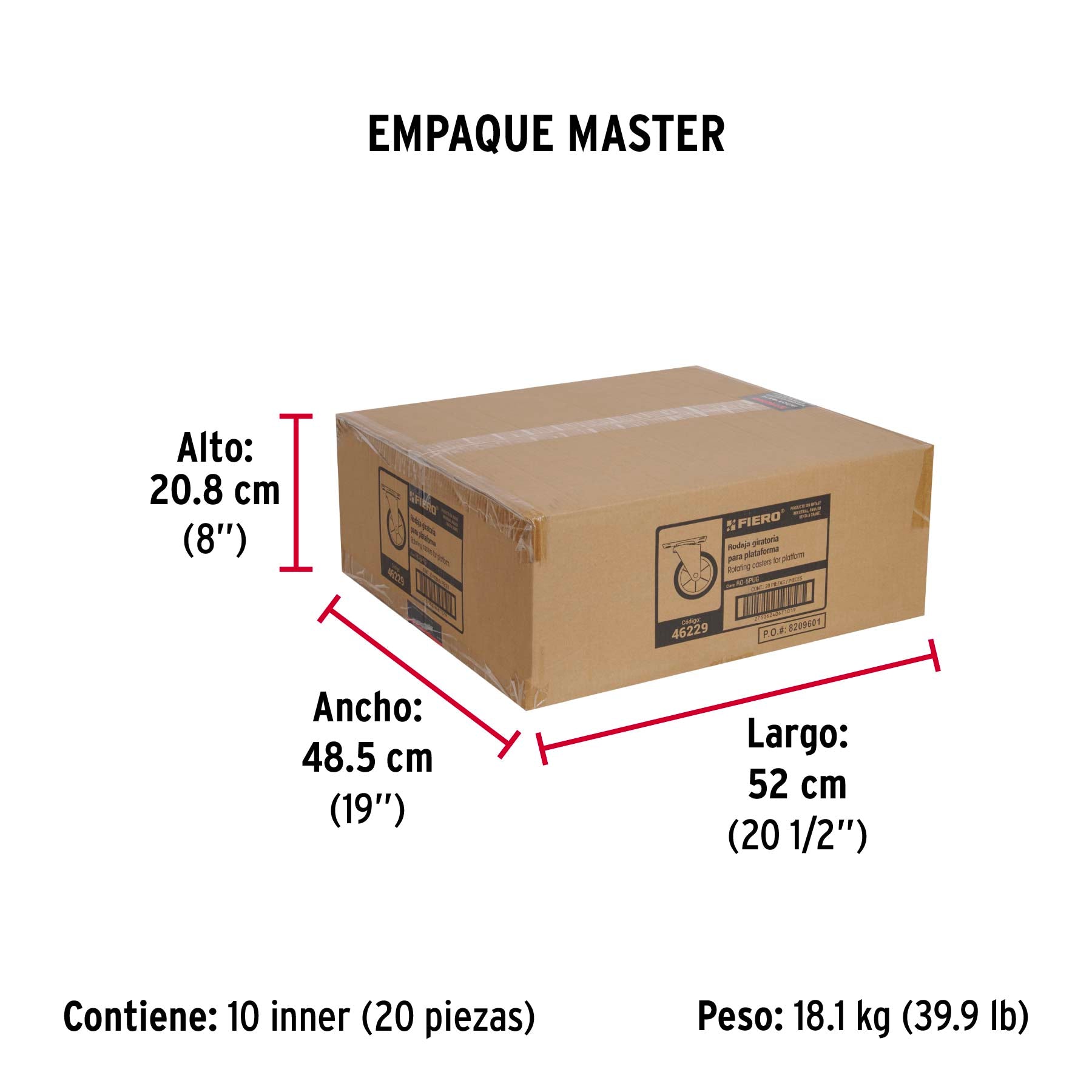 Rodaja de poliuretano 5", placa giratoria para DIA-300P