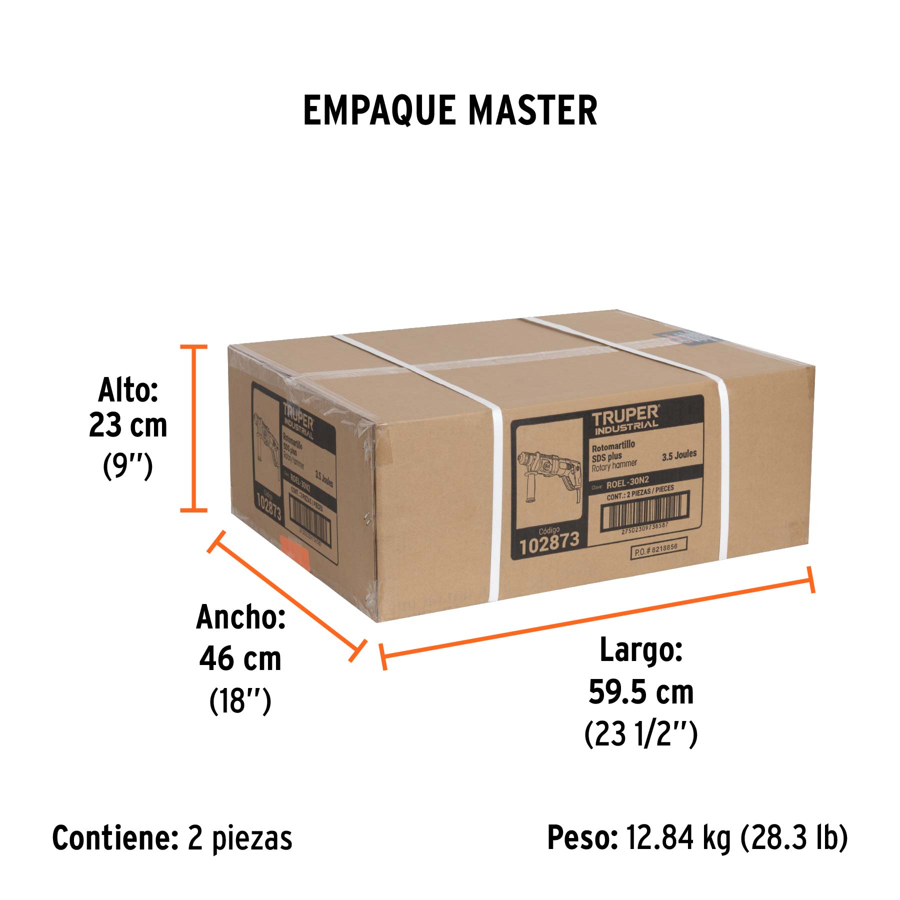 Rotomartillo SDS Plus, mango D, 3.5 Joules 800 W, industrial