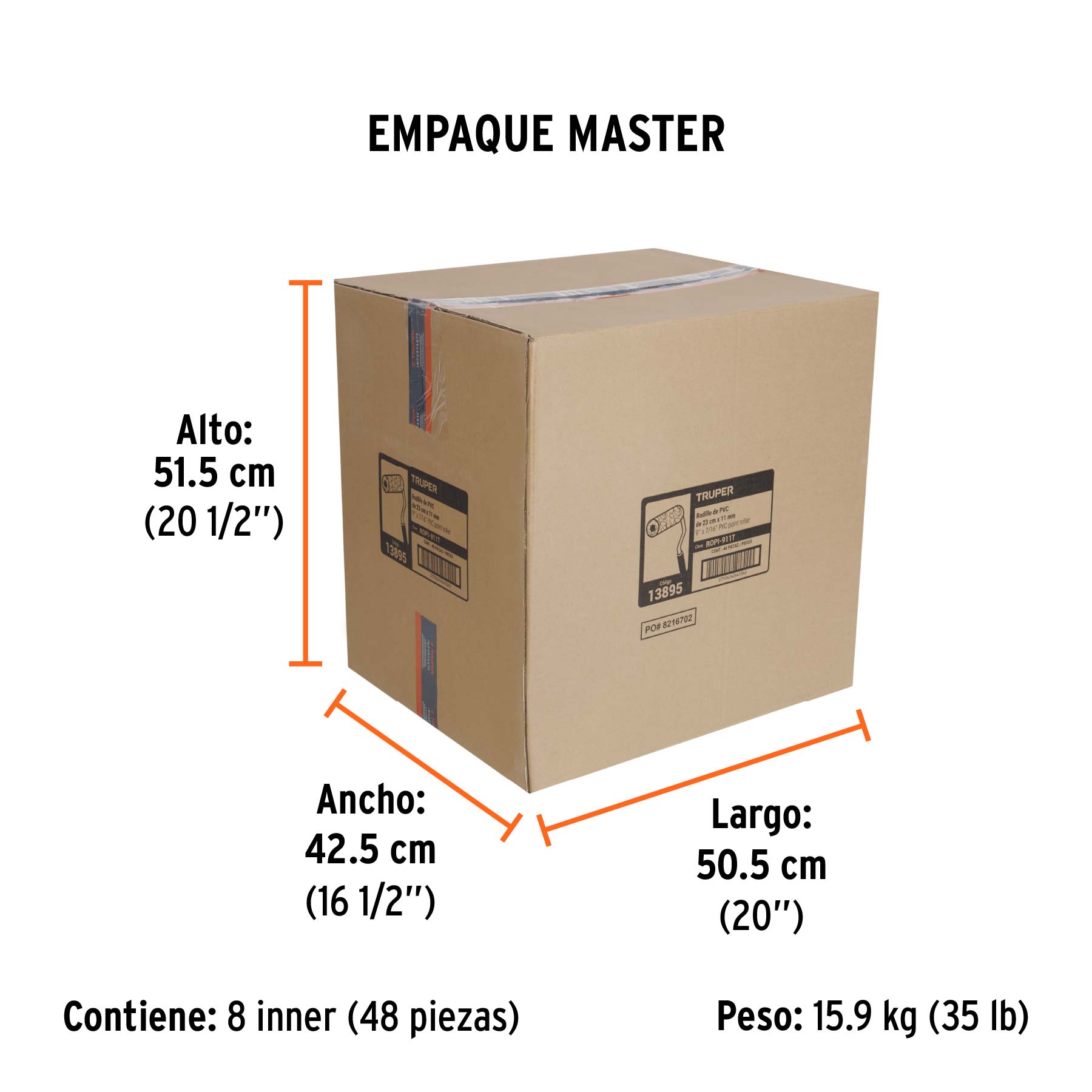 Rodillo para pintar, felpa 9 x 7/16", de PVC